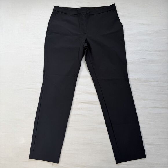 THEORY Thaniel Kenett Pants Size 8 Black Pull On Tapered Trousers Stretch Casual - Picture 4 of 14